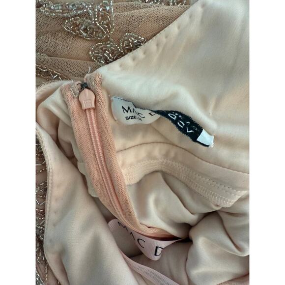 Mac Duggal 6015 Sequin Beaded Blush Gown Nude Champagne Formal Dress NWT 14 - Picture 9 of 10